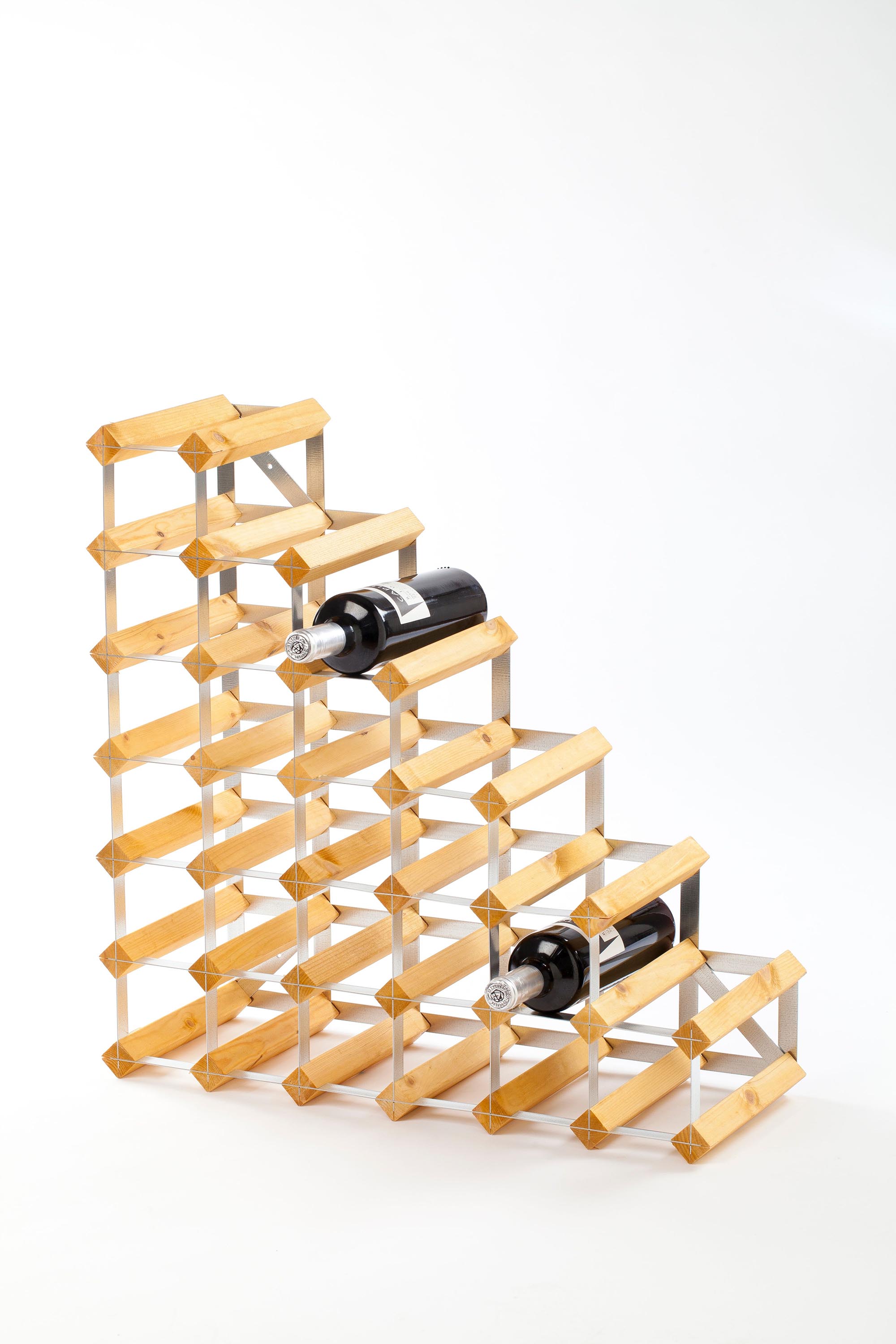 Sorrells Wijnrek Lichte Eik voor 27 Flessen voor onder Trap - 61x23x61 cm