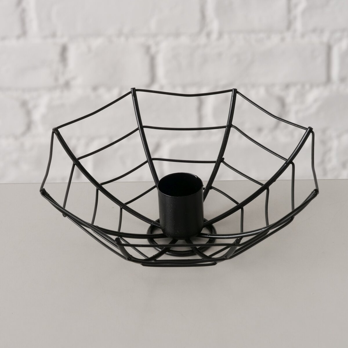 Boltze Home Kaarshouder Matata Black 15x5 cm - Spinnenweb - Metaal