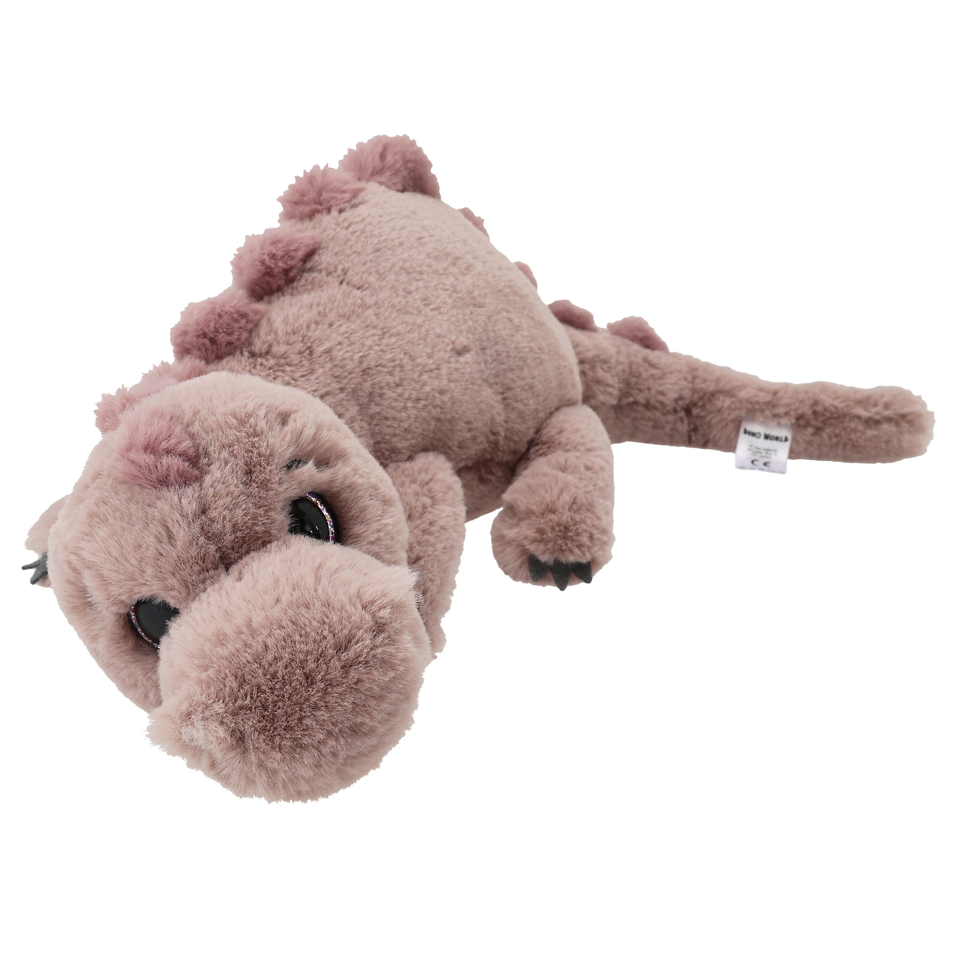 Dino World Knuffel Dino Liggend Lichtbruin 50 cm