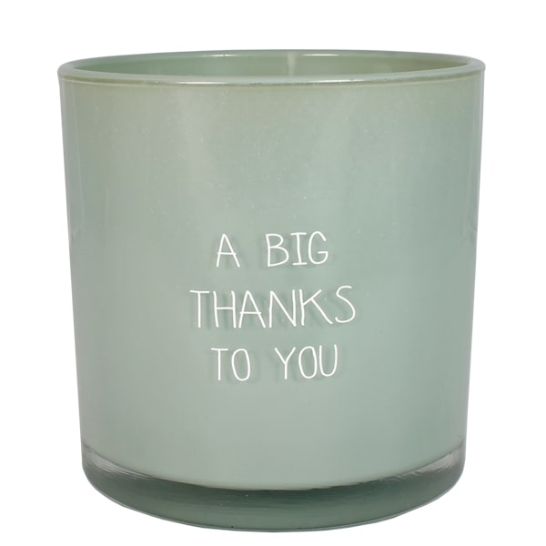 My Flame Geurkaars A Big Thanks To You 10x10 cm - Bio Sojawas - Minty Bamboo