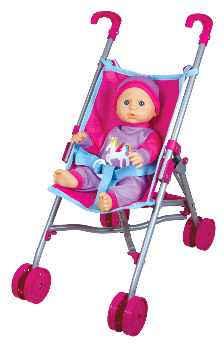 Paraplubuggy met babypop van 36 cm, Stroller set,