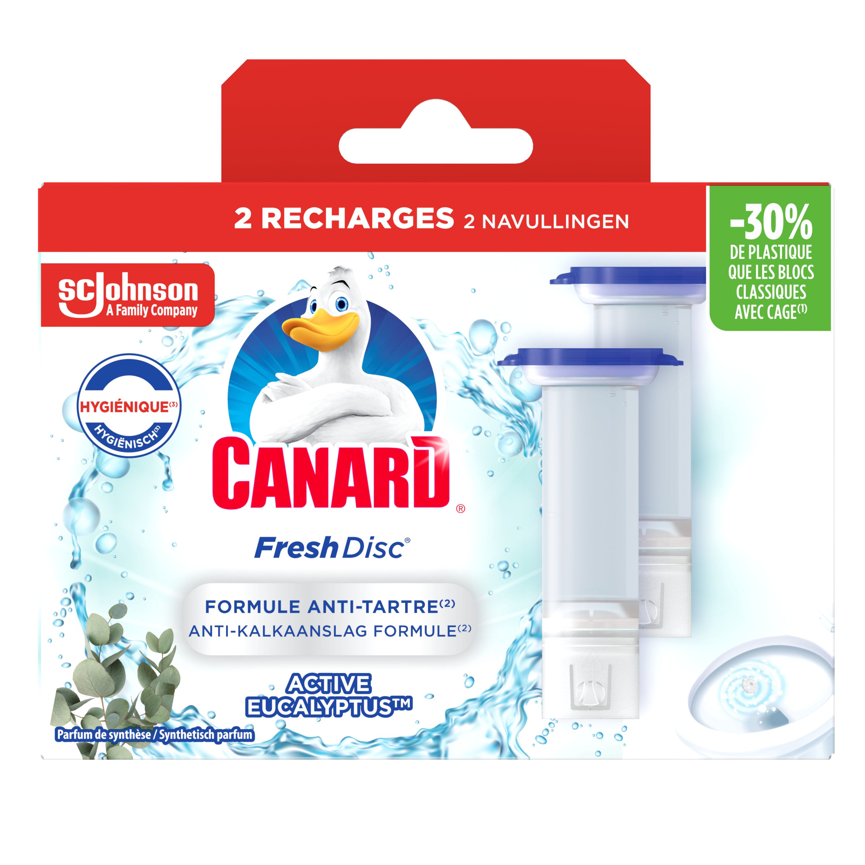 Canard Toiletreiniger Fresh Disc Navulling Eucalyptus - 2 stuks