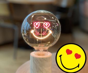 MITB Gloeilamp Love Rood/Amber G125 - E27 - 2W - Staand