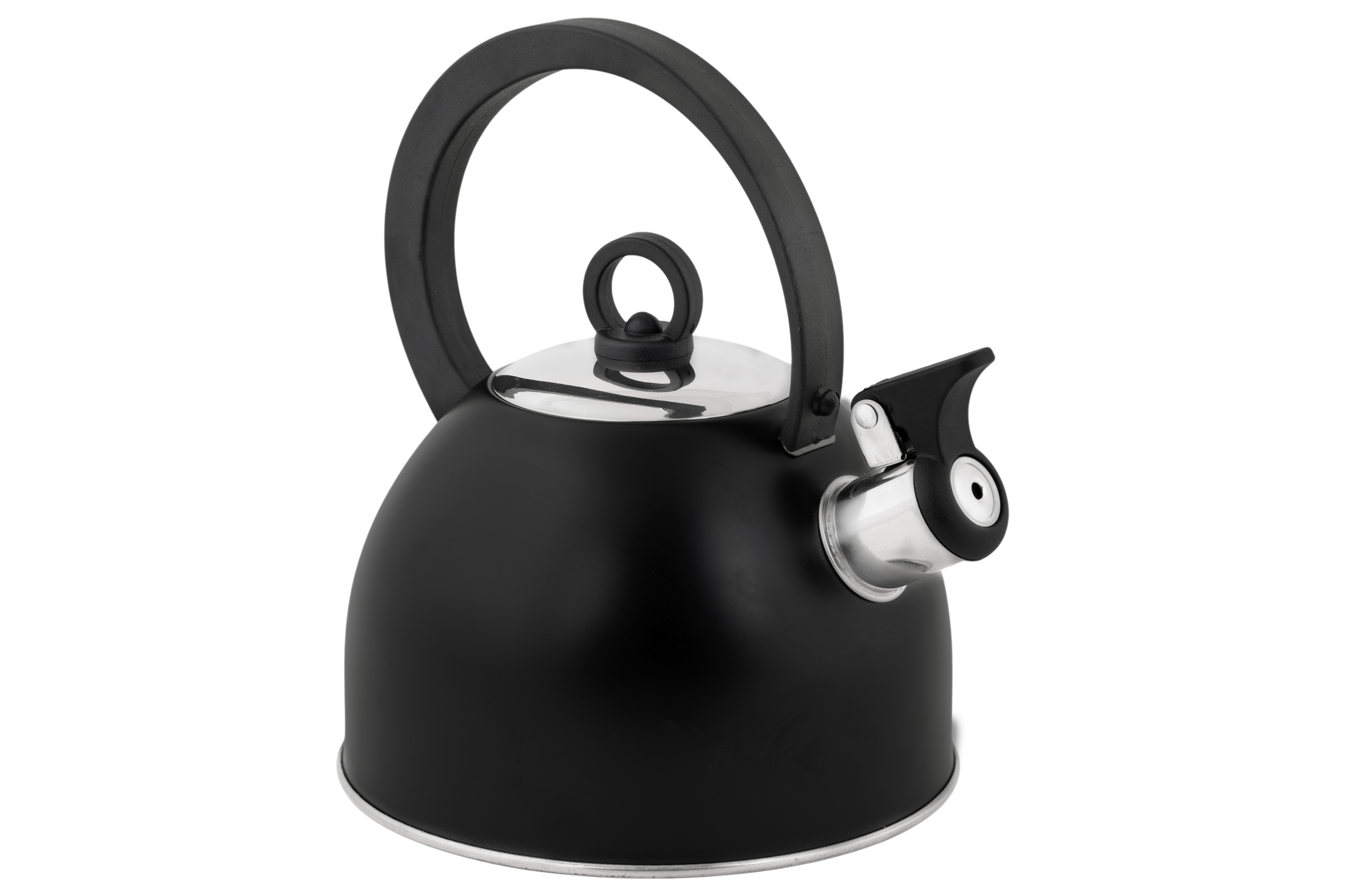 Cosy&Trendy Fluitketel Zwart 1.7l - RVS met Nylon Handvat - 18x21.5 cm