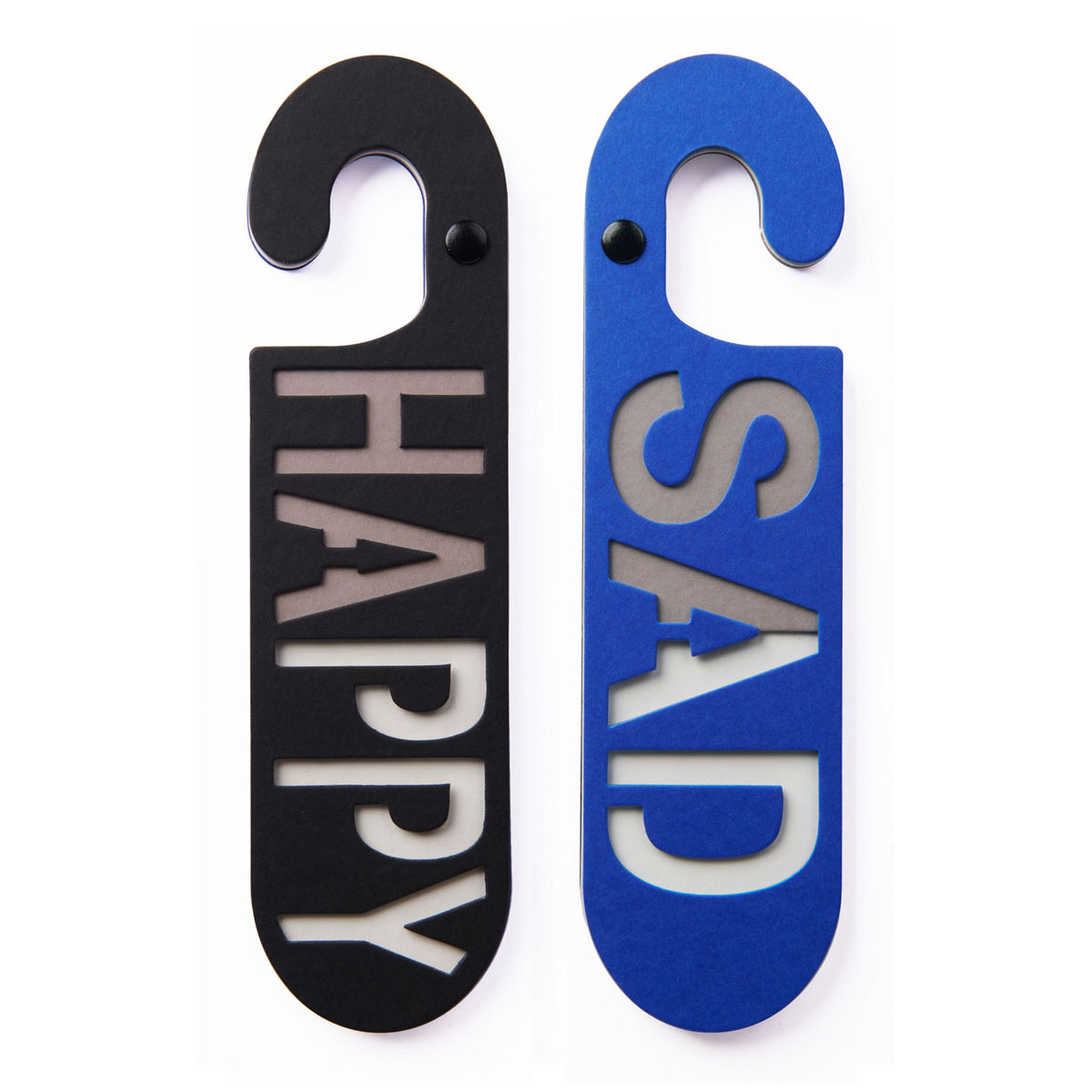 Puki Wuki Deurhanger Happy/Sad Zwart/Blauw