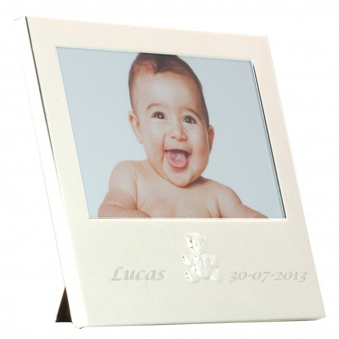 Fotokader Beer Verzilverd met Naam 16x17 cm - Foto 10x15 cm