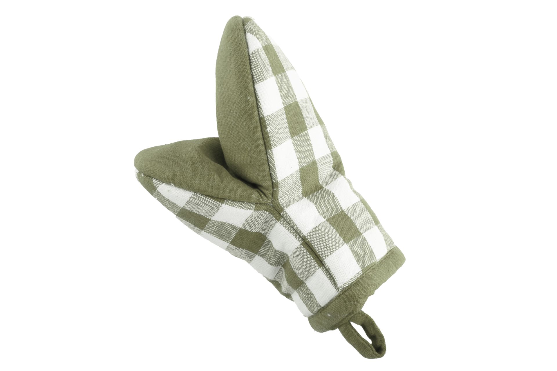 Tiseco Home Studio Gripper Gingham 13x19 cm Olijfgroen 2 stuks