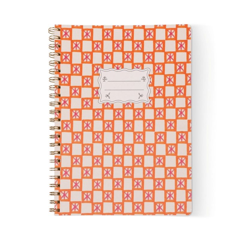 Designworks Ink Notebook Tulip A4 Twin Wire - Orange Check - 29.5x21 cm
