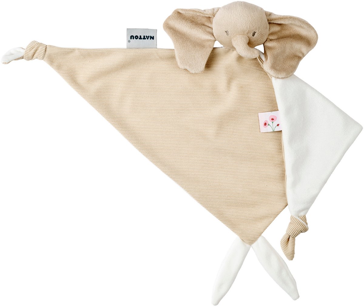 Nattou FanFan Knuffeldoekje Doudou Olifant Zand 65x40 cm