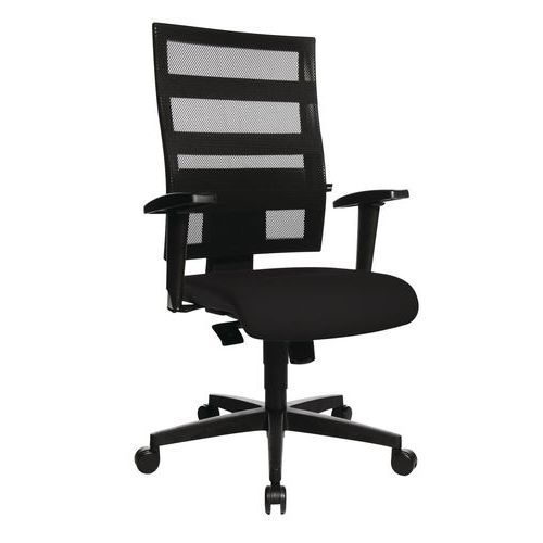 Bureaustoel X-Pander Plus met Armleuning Rug Zwart - Zitting Zwart - Voet poly/zw