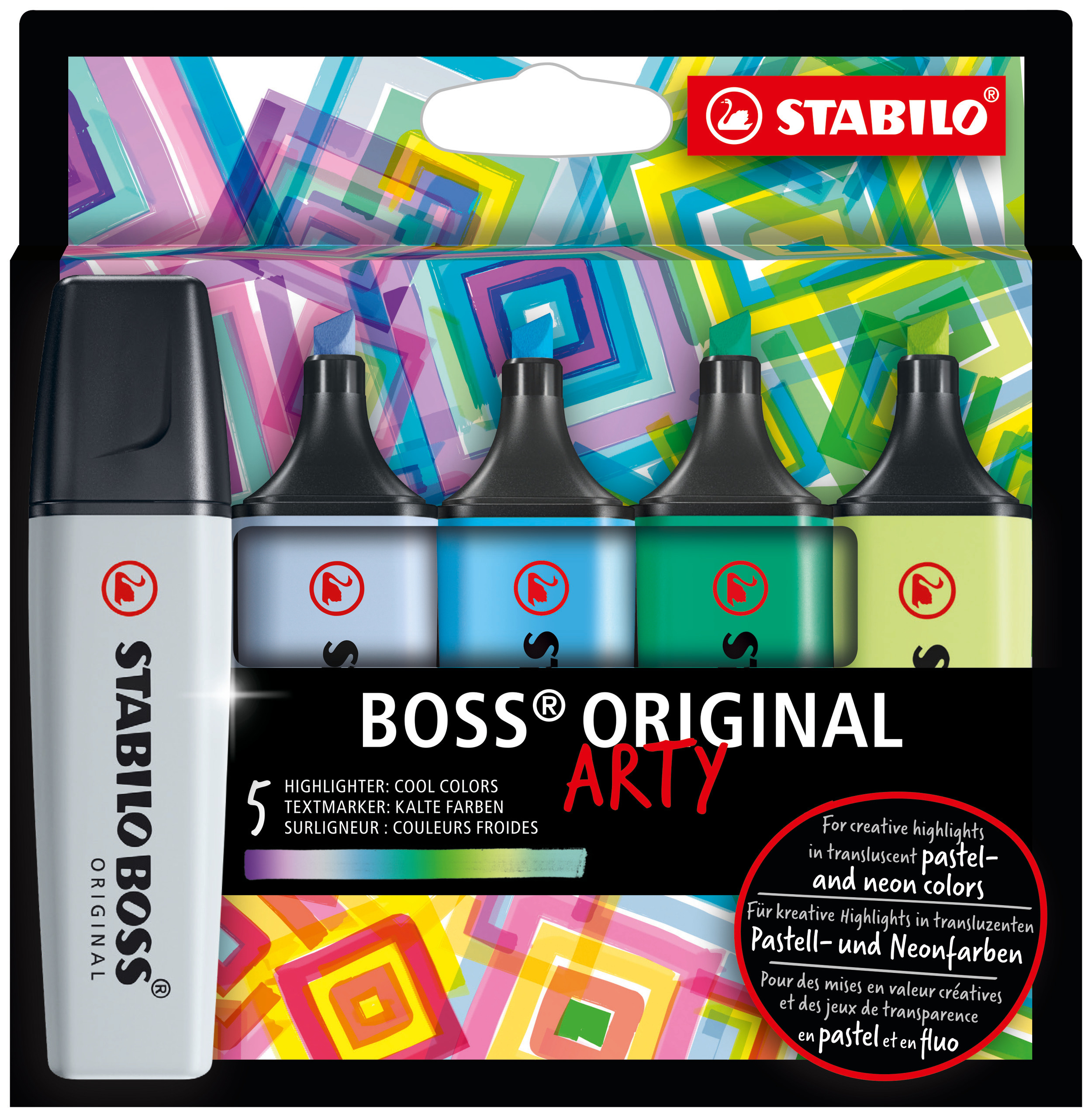 STABILO BOSS Markeerstift Original Arty 5 stuks - Koele Kleuren