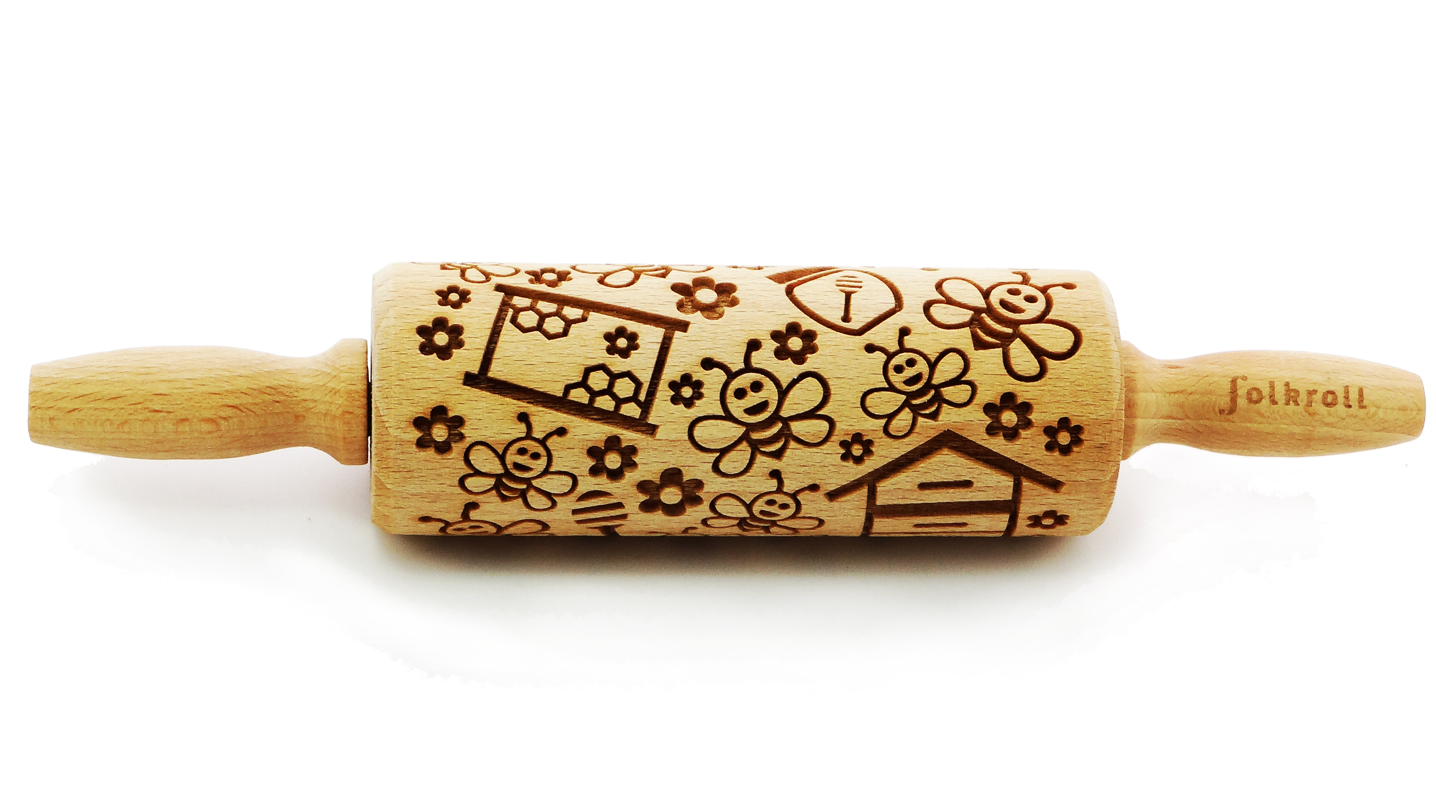 Folkroll Deegrol Junior Bijen - 23x4.5 cm - Hout