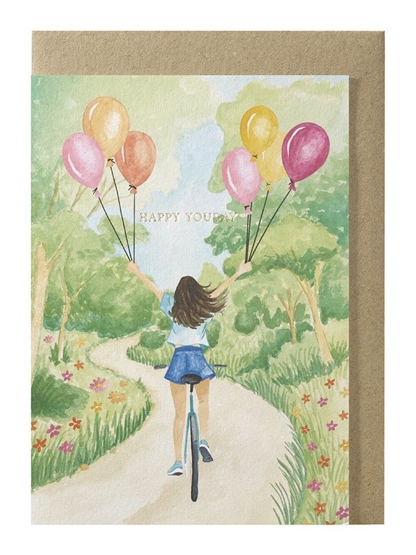 Wenskaart Happy Youday - Fiets