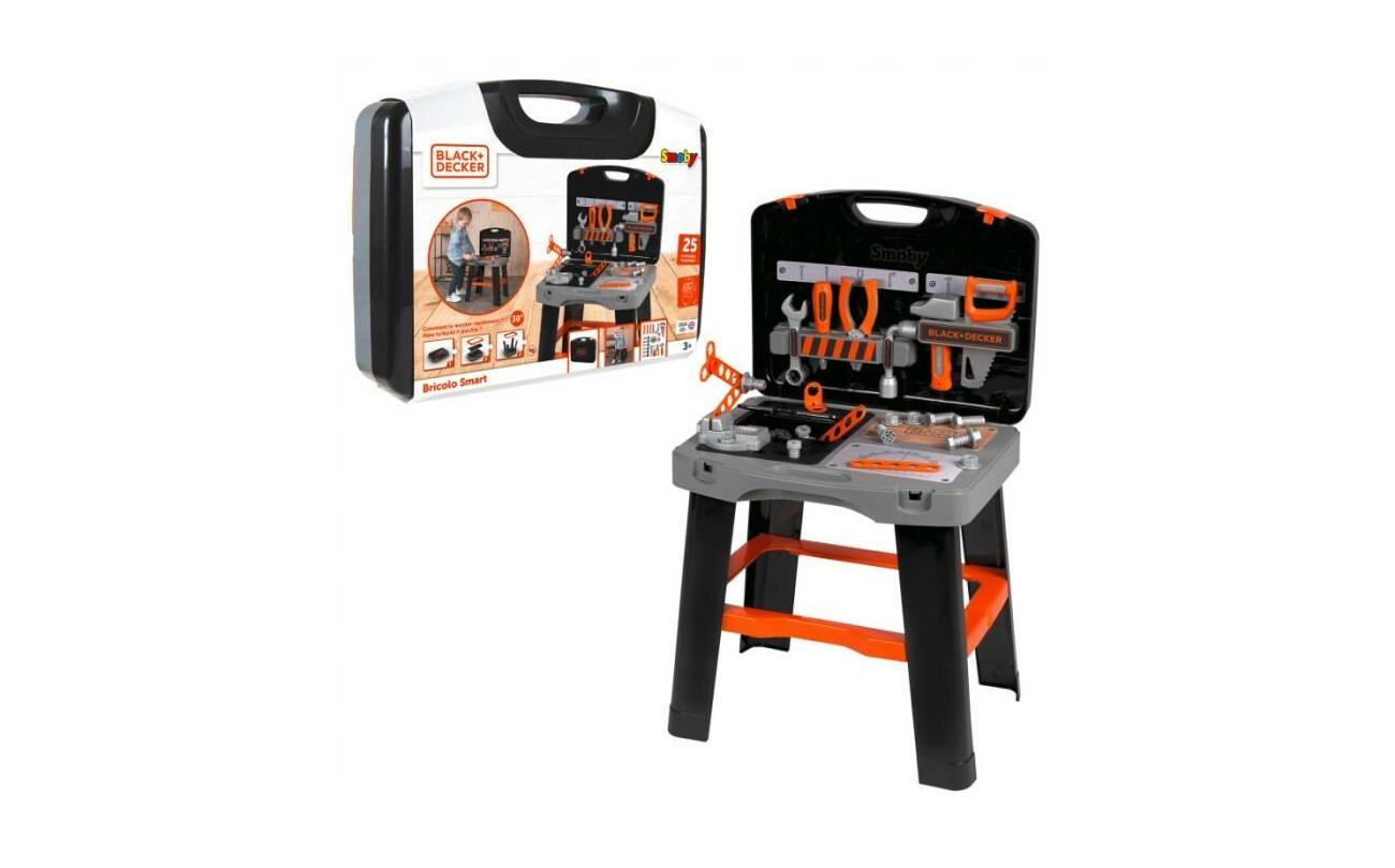 Smoby Black & Decker Werkbankkoffer met 25 Accessoires, Bricolo Smart Workbench