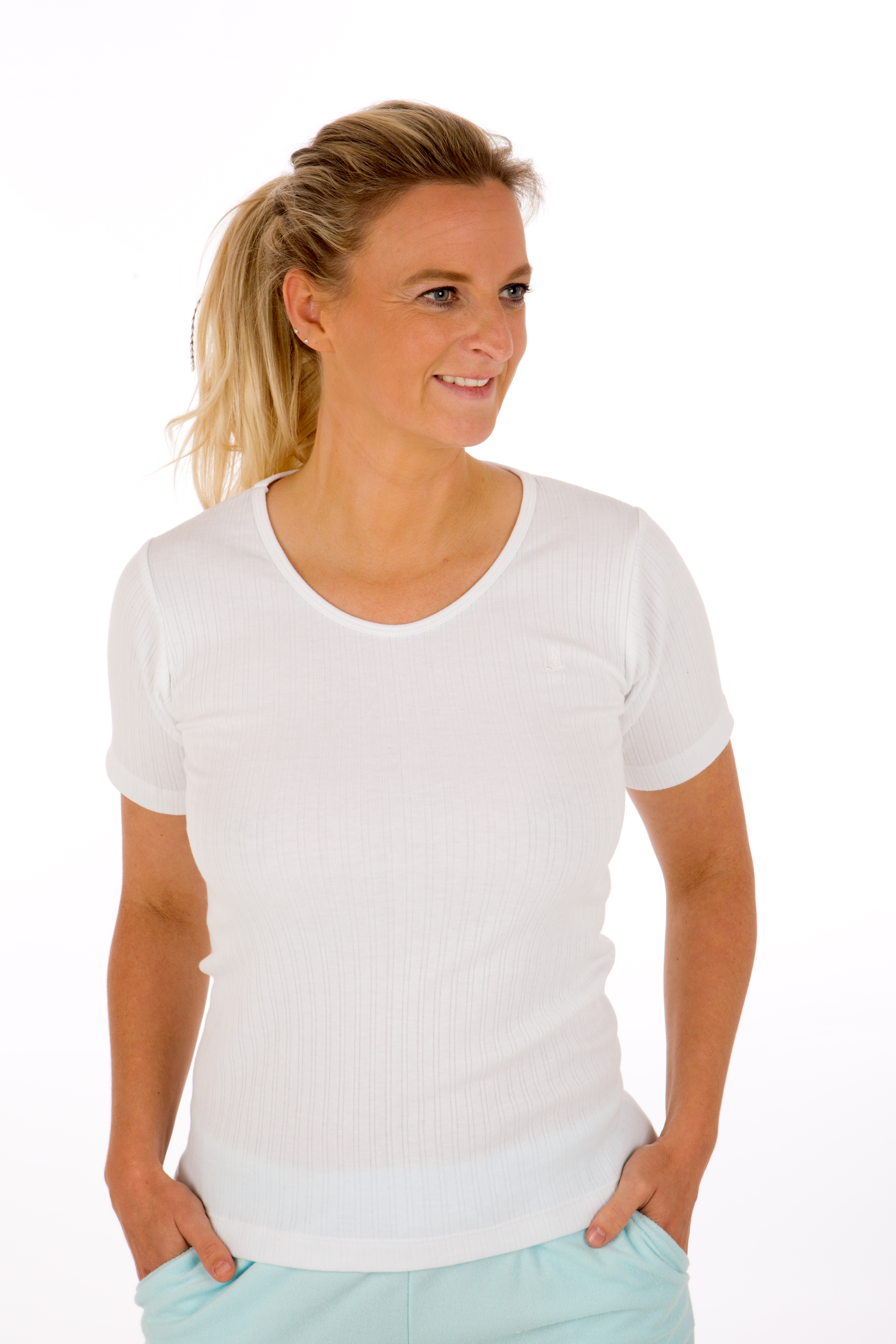 Perlina Hemd Roos Km Dames Thermal Wit XL
