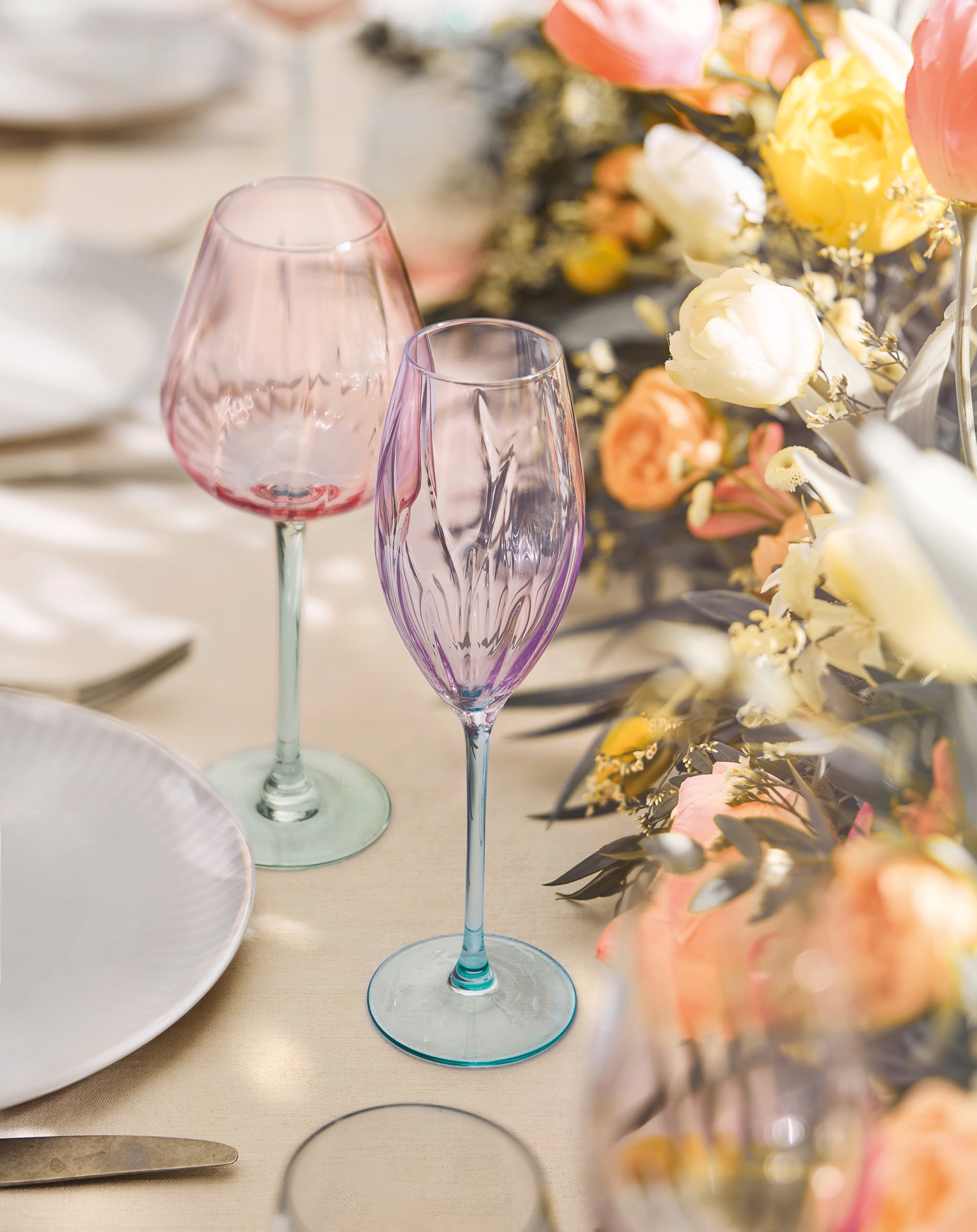 Cristal d'Arques Champagneglas Swirly Spring 21cl set 4 stuks - 7x23.5 cm