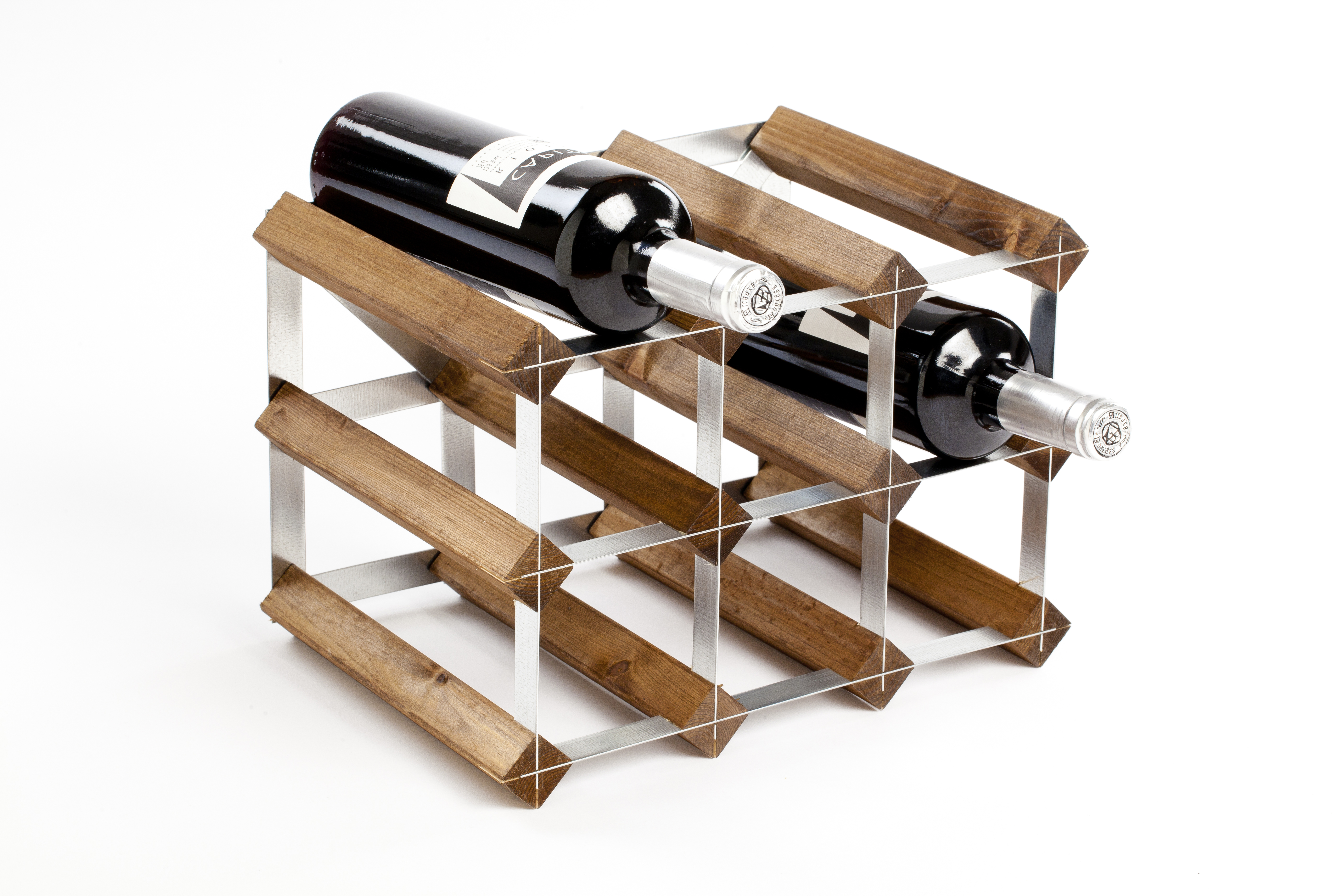 Sorrells Wijnrek Donkere Eik voor 9 Flessen - 32.4x23x23 cm