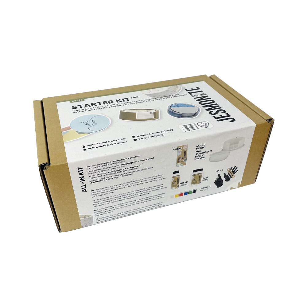 Jesmonite Starter Kit Mini AC100 Houder-Onderleggers 4 stuks
