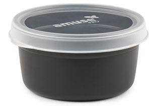 Amuse Basic Voorraaddoos Zwart 500 ml - Rond - met Transparant Deksel