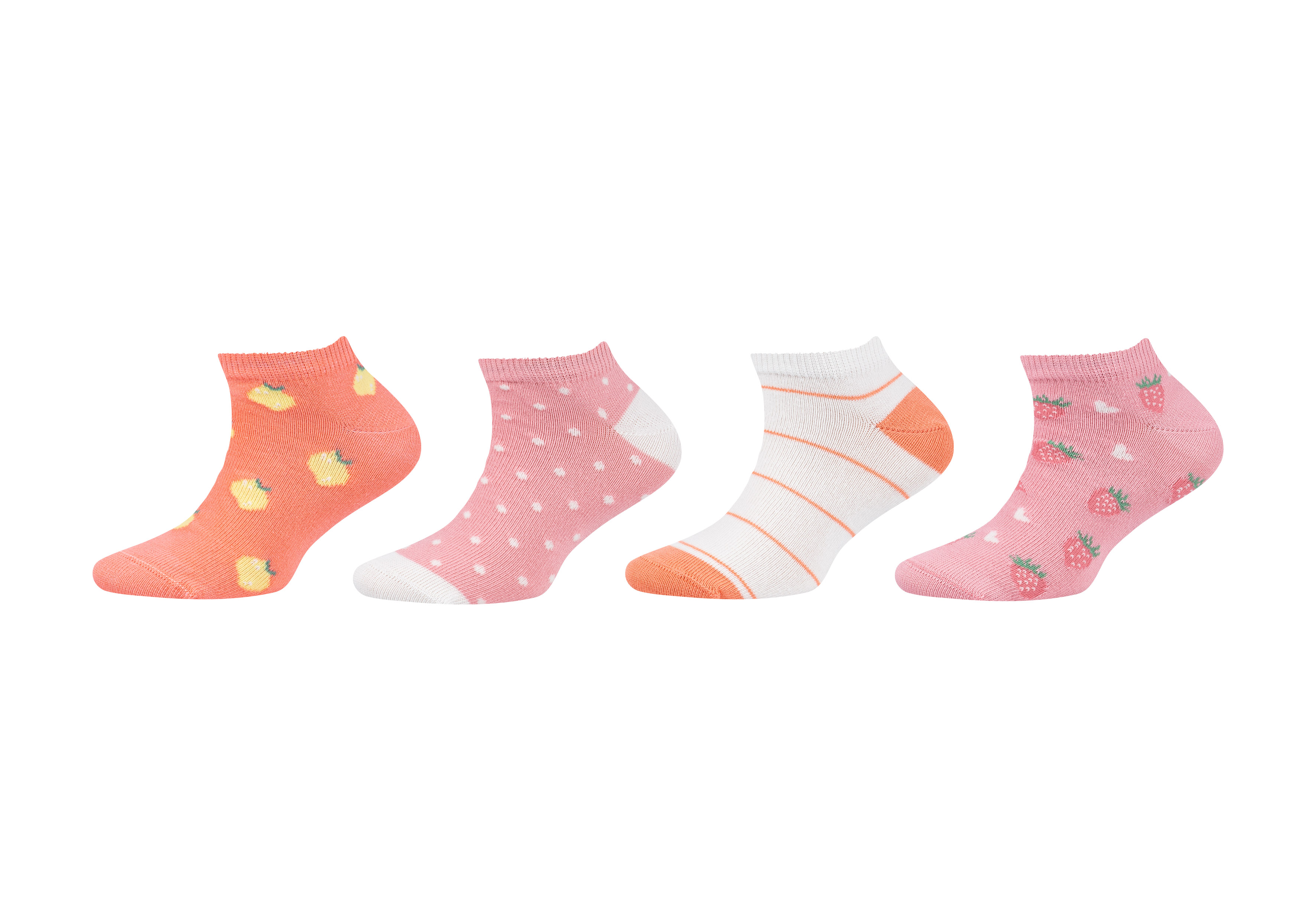 Camano Sneaker Sokken Meisjes 4 paar Pink Icing - maat 27/30