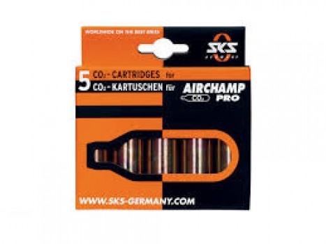 SKS set van 5 CO2 cartouches zonder draad - voor gebruik met Airchamp Pro