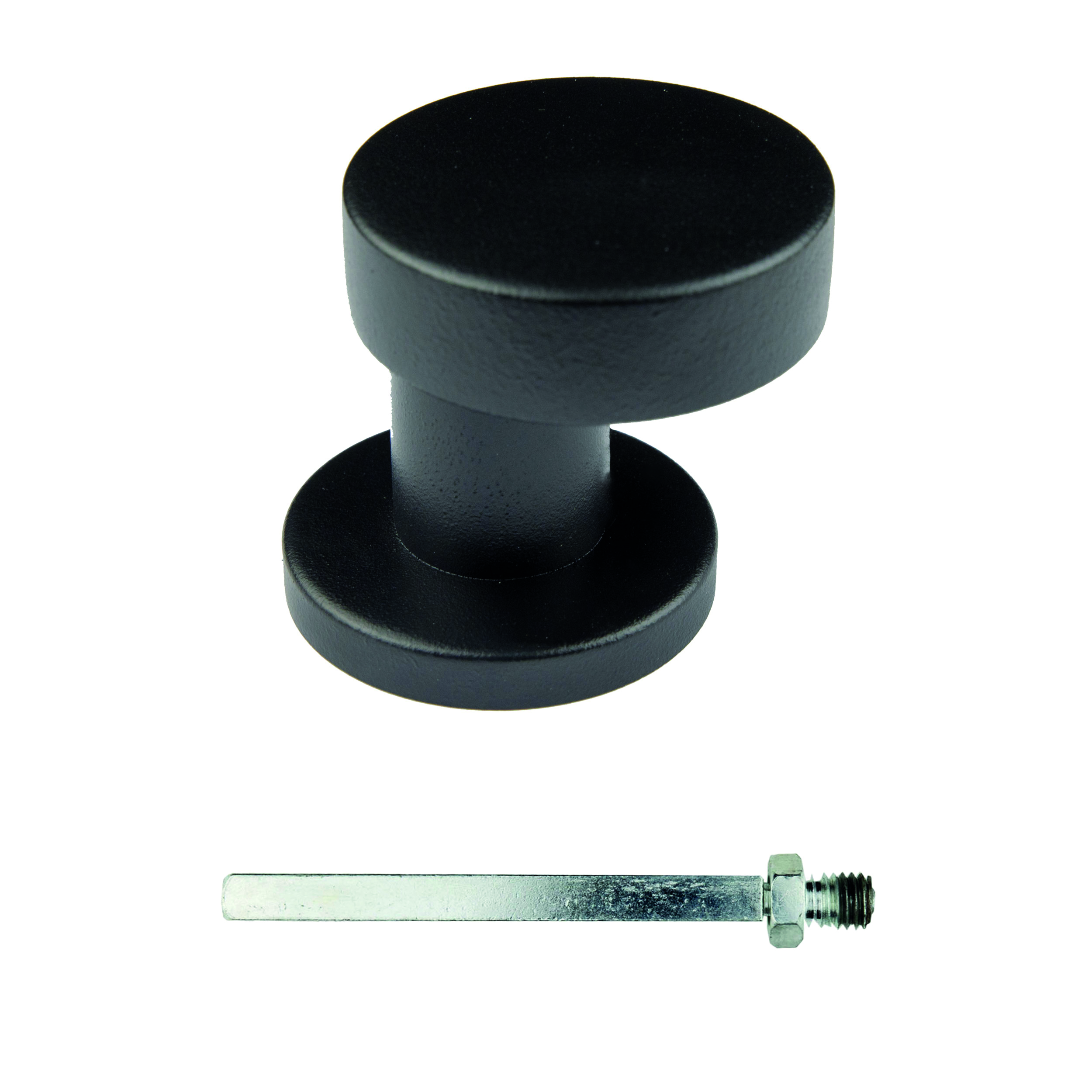 HDD Deurknop Top Plat Schuin op Rozas Zwart Structuur UV
