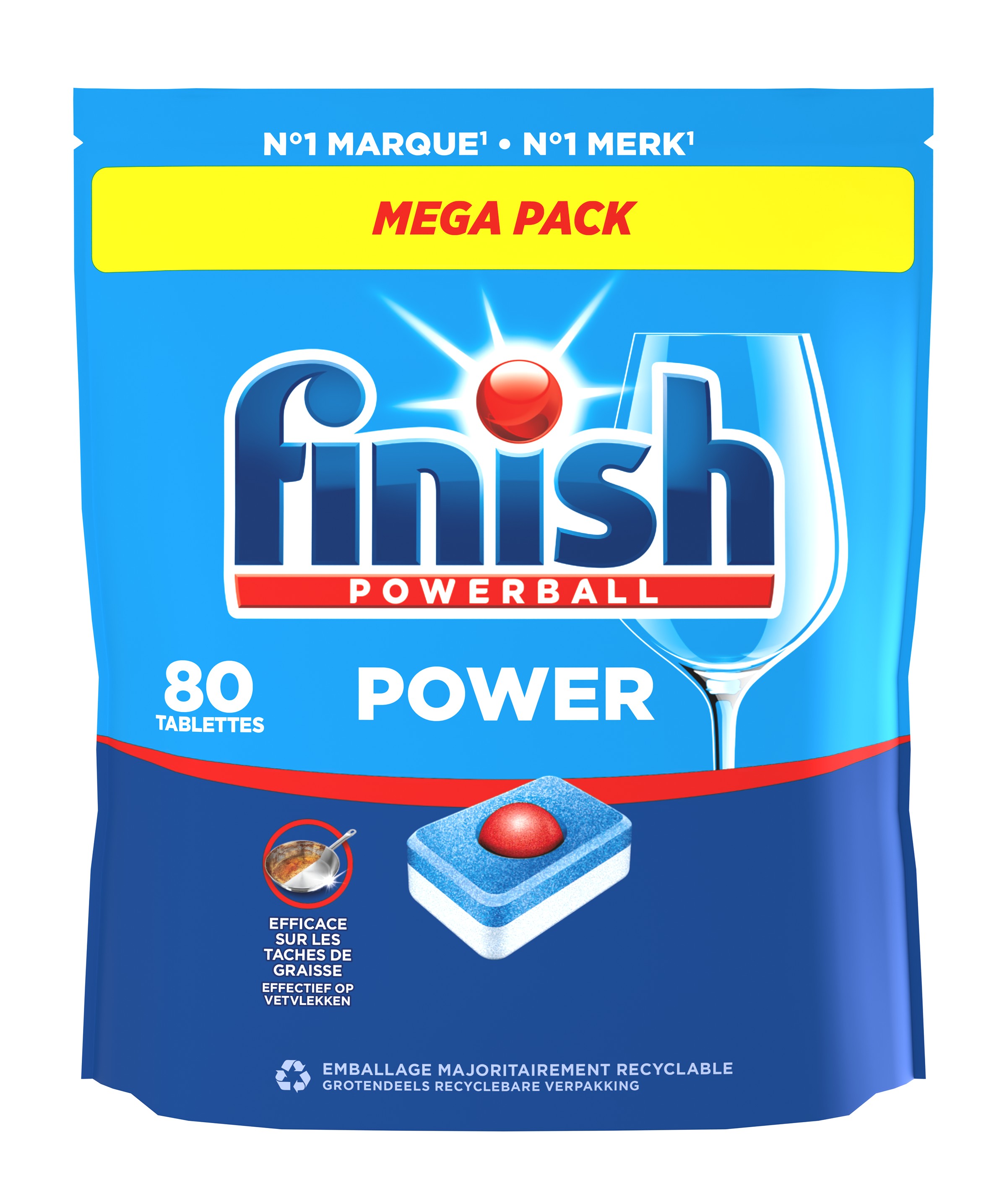 Finish Vaatwastabletten Powerball Power Regular 80 Tabs