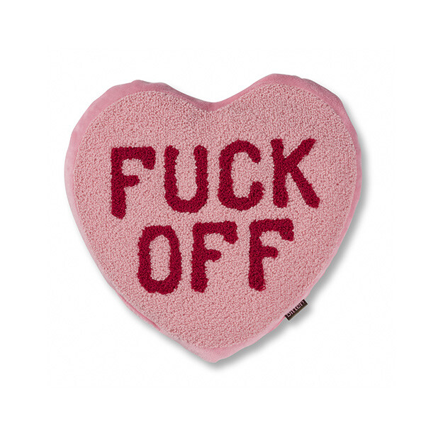 Bitten Design Huggable Heart Fuck Off Heatable Pink/Red - 23.5x23 cm