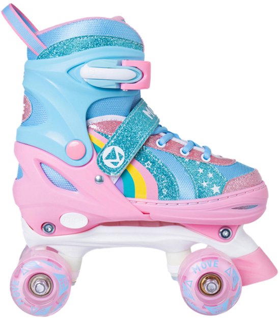 Move Disco Roller Scates Quad Rainbow maat 26/29 - verstelbaar