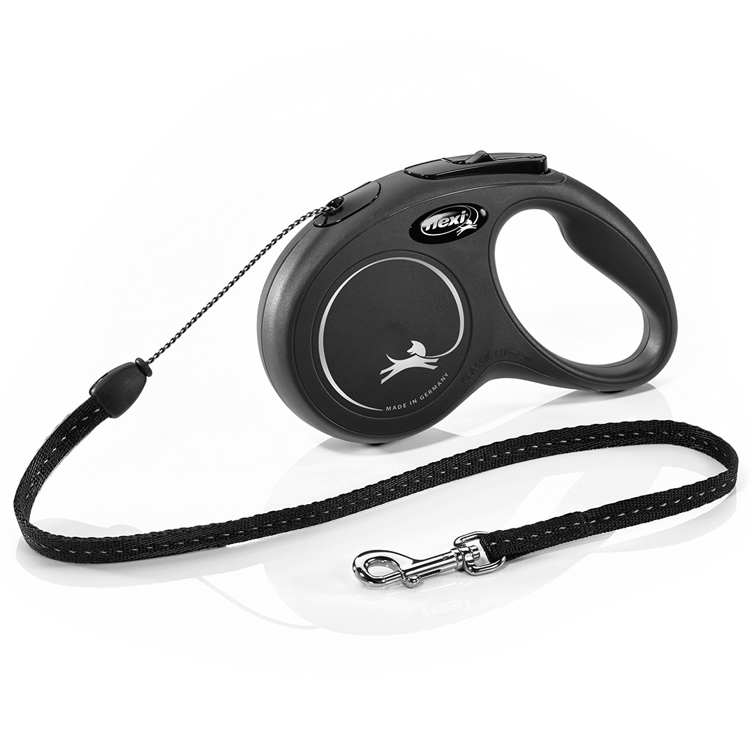 Flexi Leiband New Classic Touw S 5 m Zwart