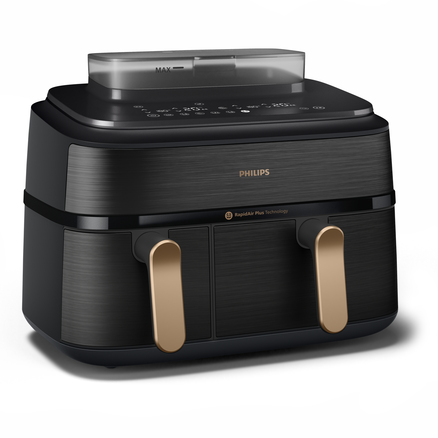 Philips Airfryer NA552/00 Stoom en RapidAir Plus, twee manden, digitaal,  9 L. met App.