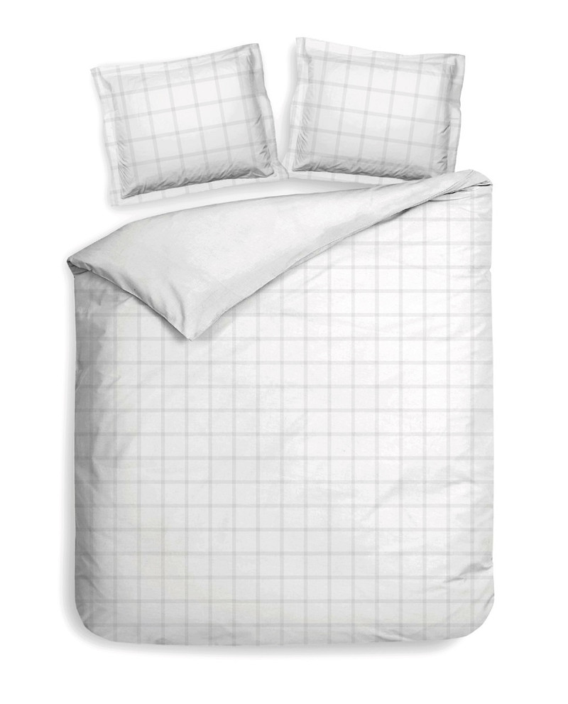 Heckettlane Dekbedovertrekset Diamante 200x220 cm - Satijn - Wit