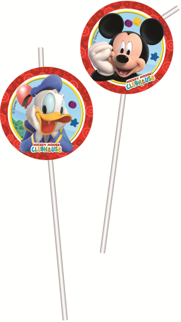 Mickey Mouse Drinkrietjes Medaillon Playful - 6 Stuks