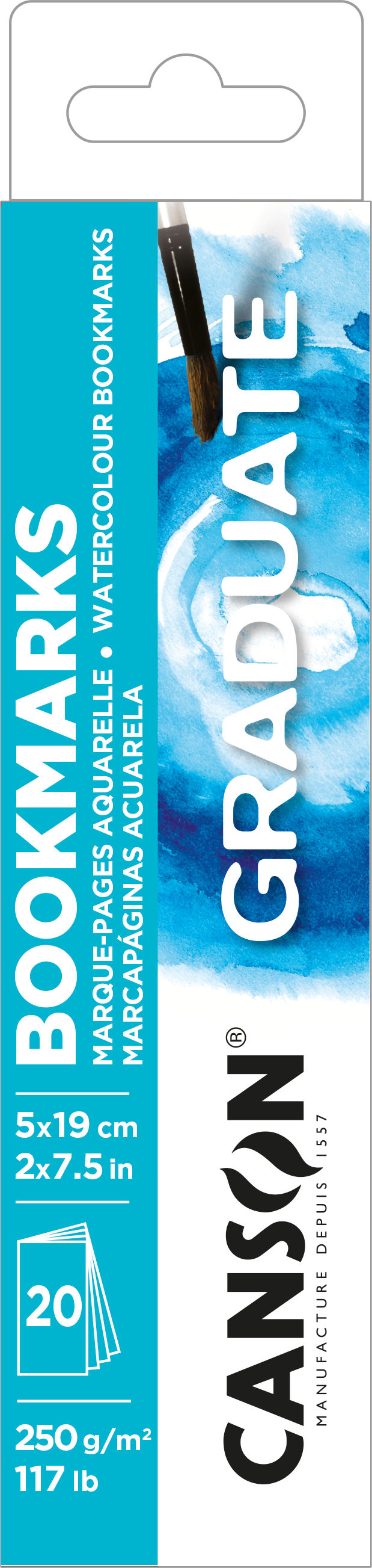 Canson Bladwijzerblok Graduate Aquarelle 20 vel 250g 5x9 cm