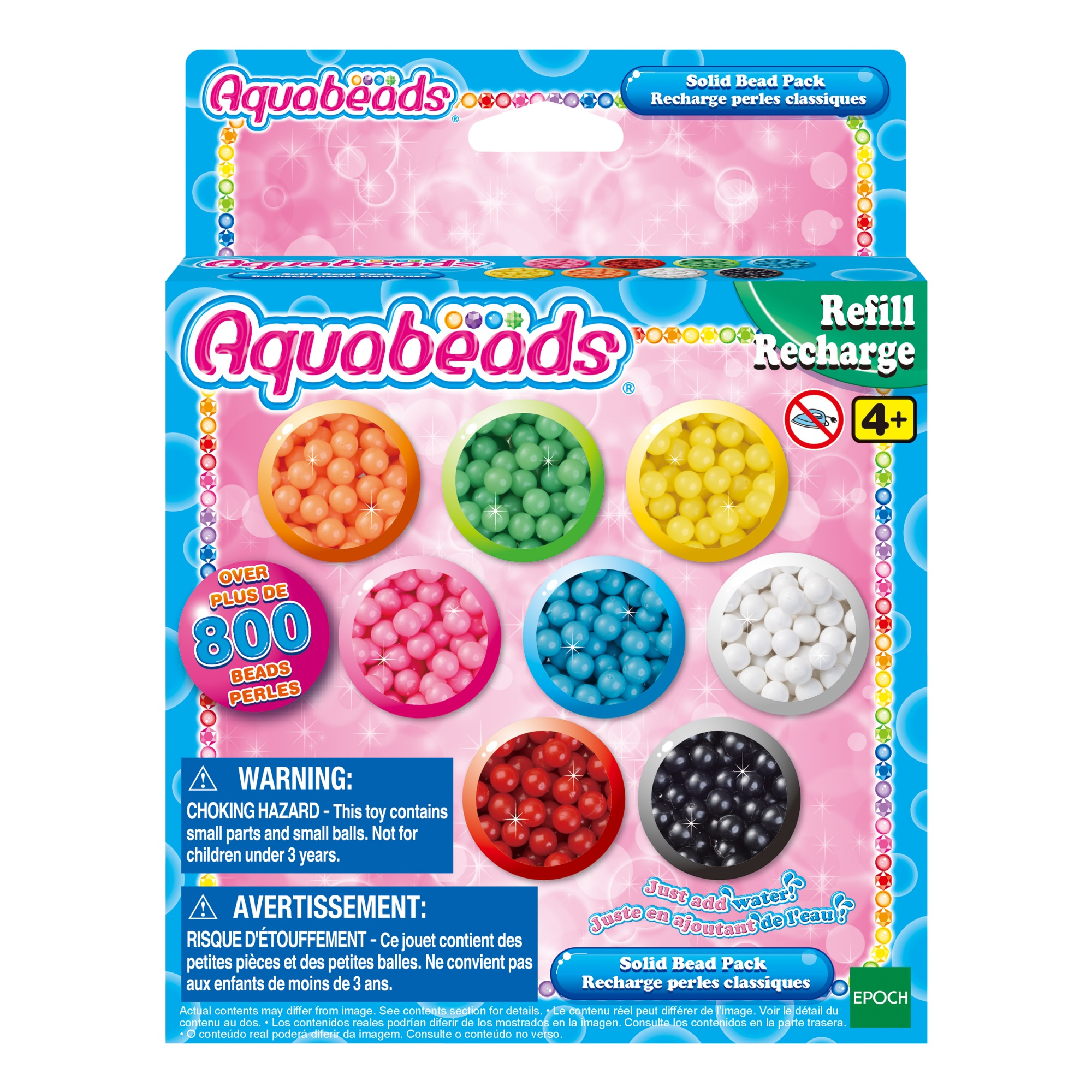 Aquabeads Navulling Effen Parelpakket meer dan 800 parels