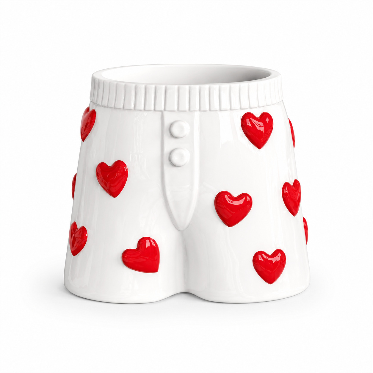 Upside Stories The Hearts Boxer Shorts Vase - 22x17x19.5 cm - Keramiek