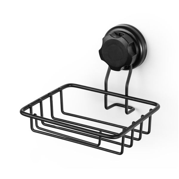 Compactor Douchemand voor Zeep/Spons Bestlock Black 13x12.8x10 cm - met Zuignap - Draagkracht tot 3kg