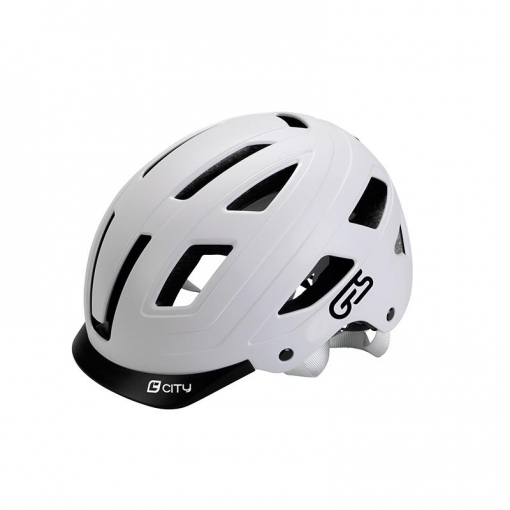 Ges Fietshelm City Inject Wit L 58-61 cm met LED