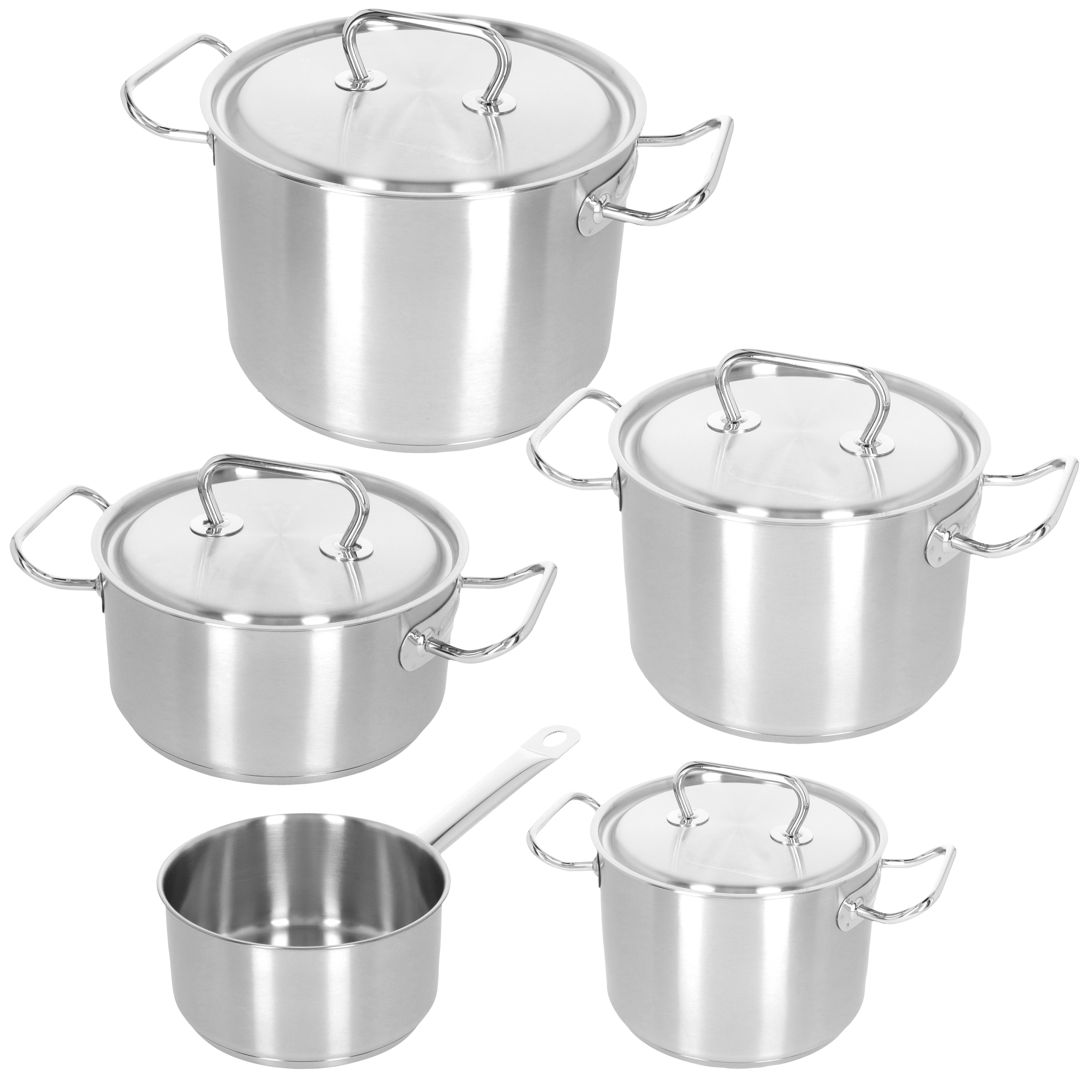 Demeyere Kookset Classic 3 5-delig - RVS - Kookpot 16cm 2l/20cm 3l/Soeppot 20cm 4l/24cm 6l/Steelpan 16cm 1.5l