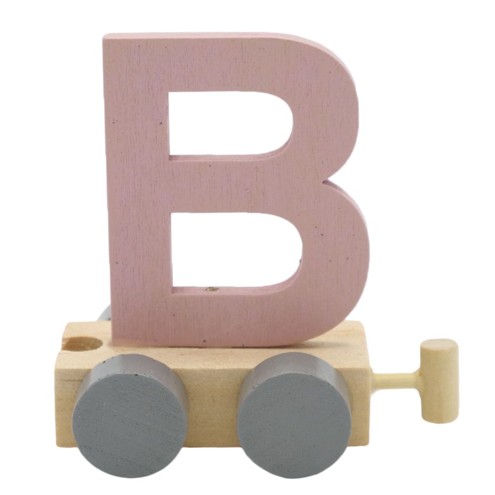 Treinletter Hout B Pink