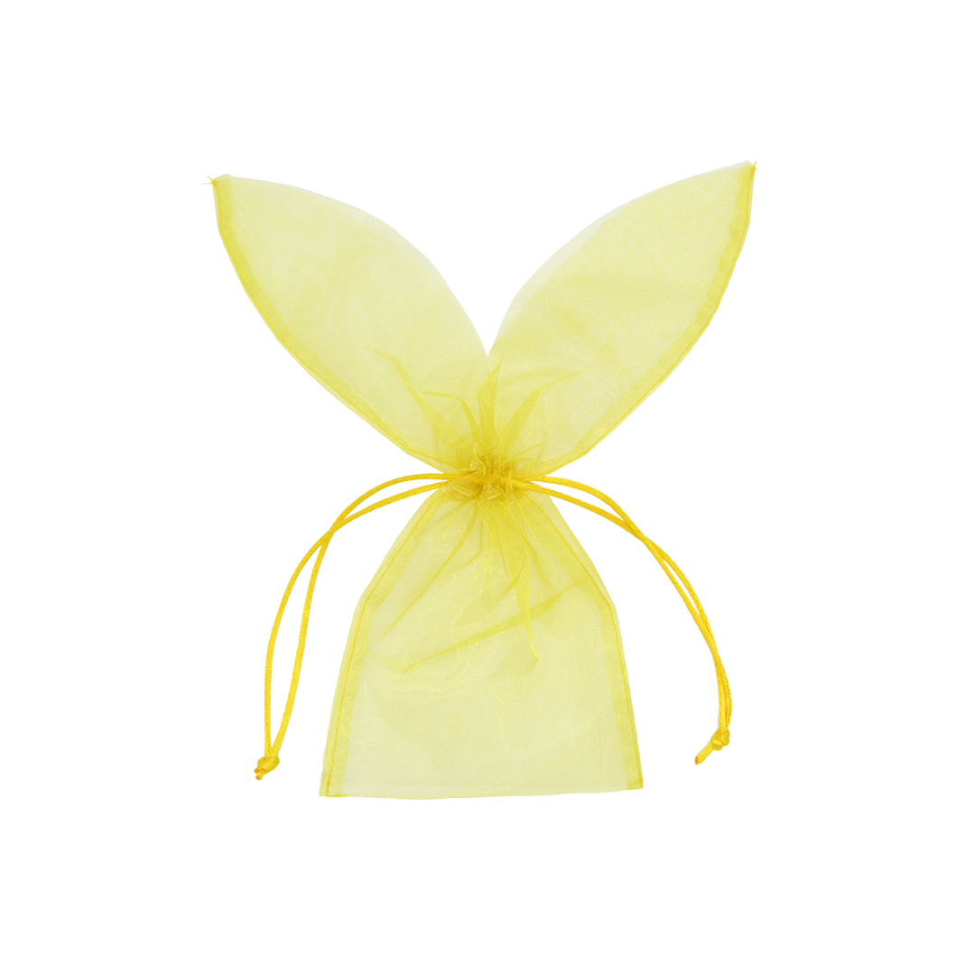 Organza Zakje Easter Bunny set 10 stuks 29x12 cm - Warm Geel