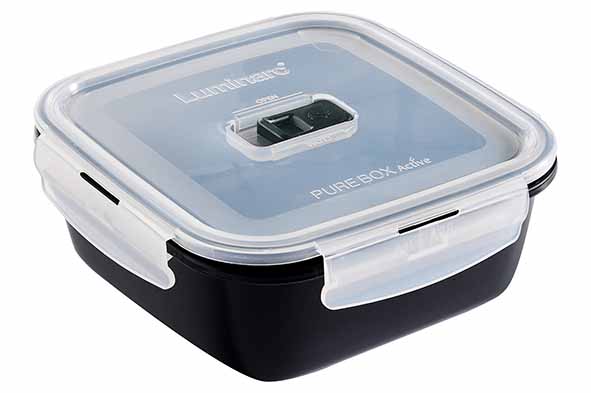 Luminarc Bewaardoos Black Box 1220 ml Zwart - 18.5x18.5x7 cm