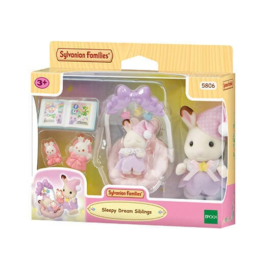 Sylvanian Families 5806 Chocolade Konijn met zusjes, slaapset
