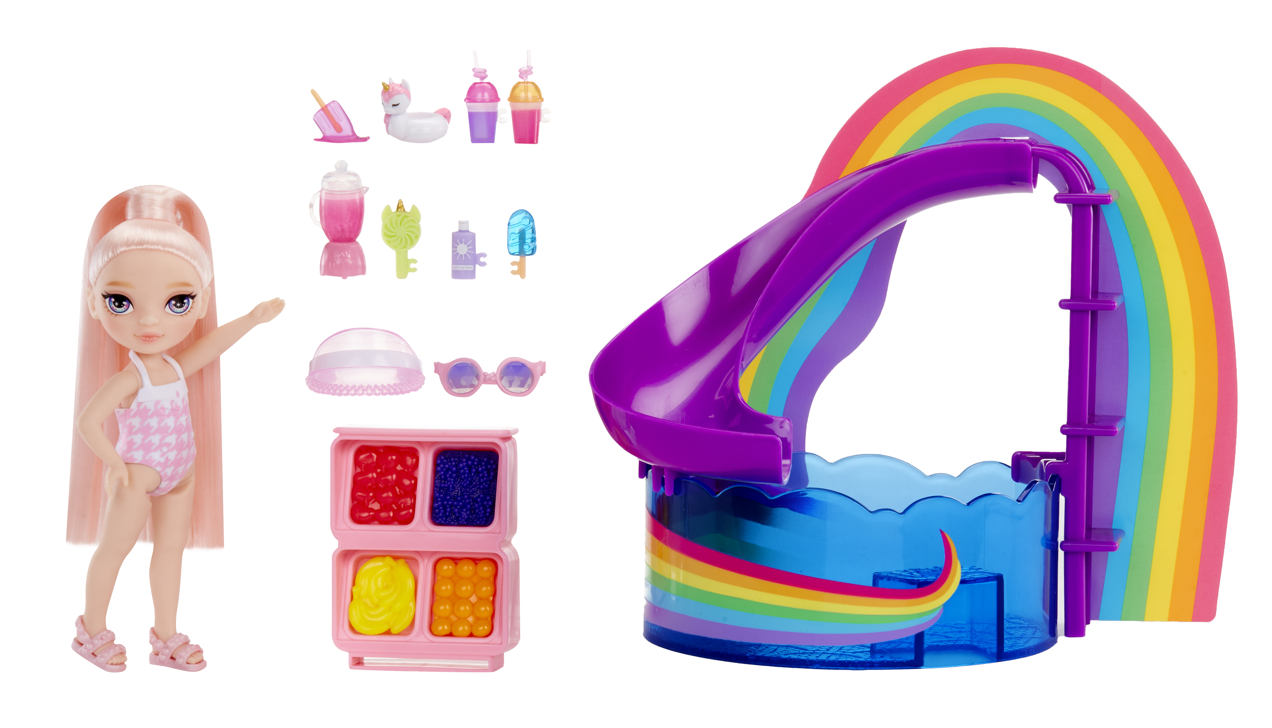 Rainbow High Little Pool Day with Blush Playset + Doll