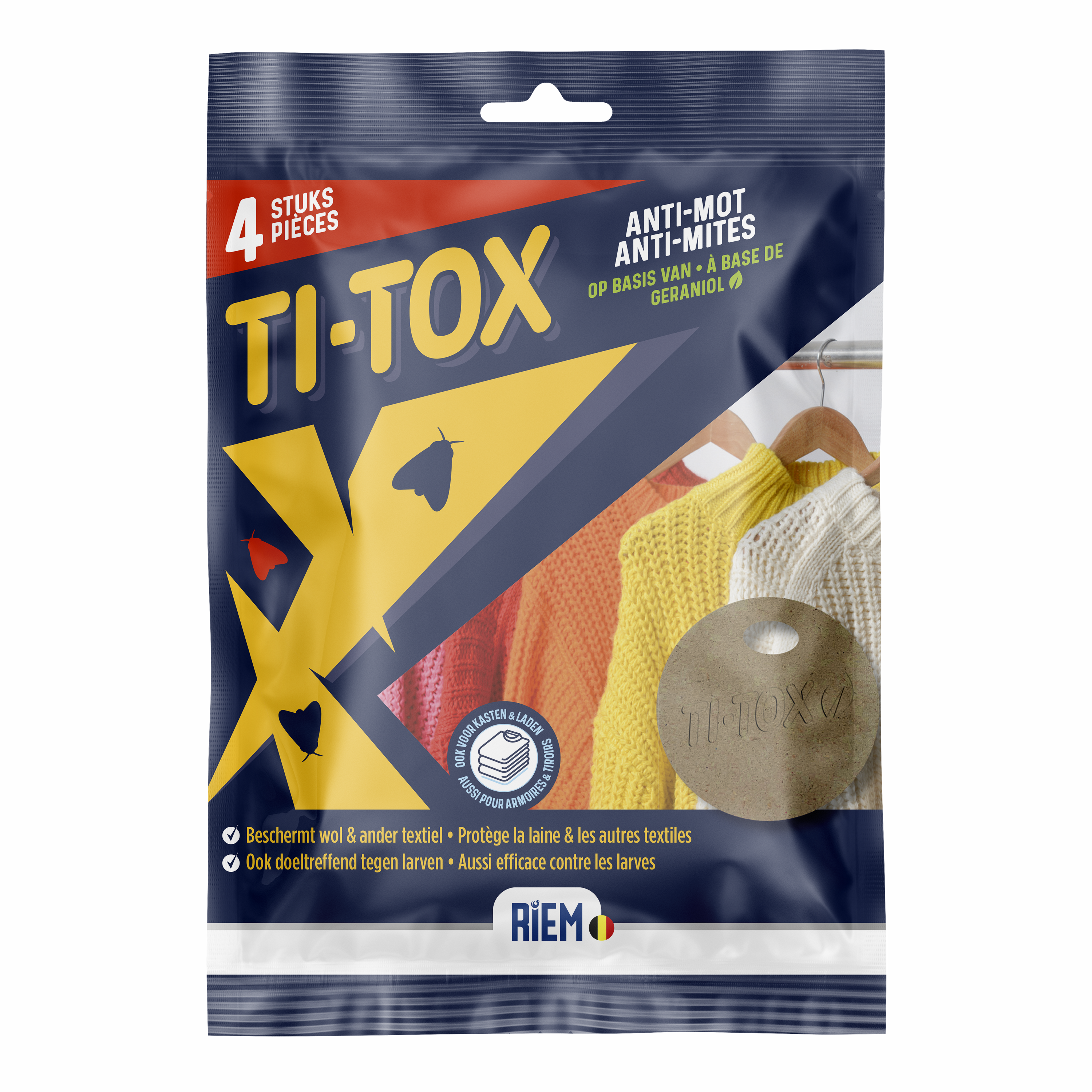 Ti-Tox Anti-Mot op basis van geraniol 4 stuks