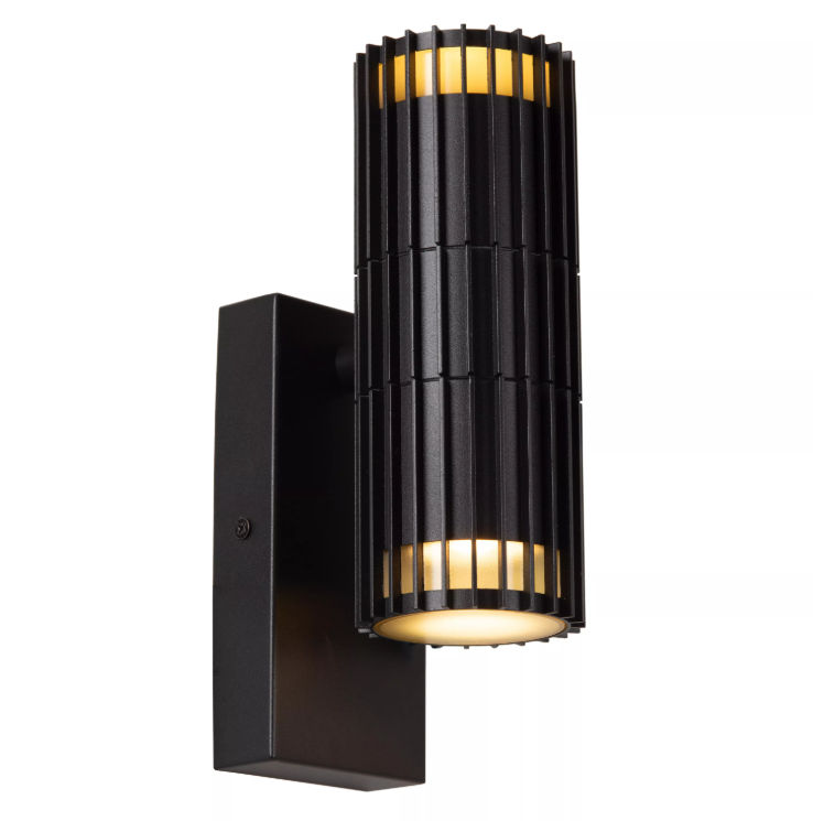 Lucide Timbala Wandspot Buiten Dubbel Zwart 2x GU10 IP44 Essential