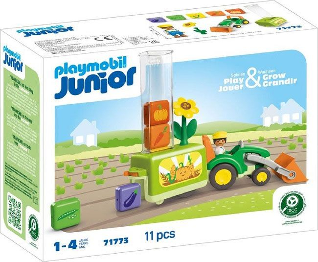 Playmobil PLAYMOBIL Junior 71773 JUNIOR: Tractor met laad- en lossysteem