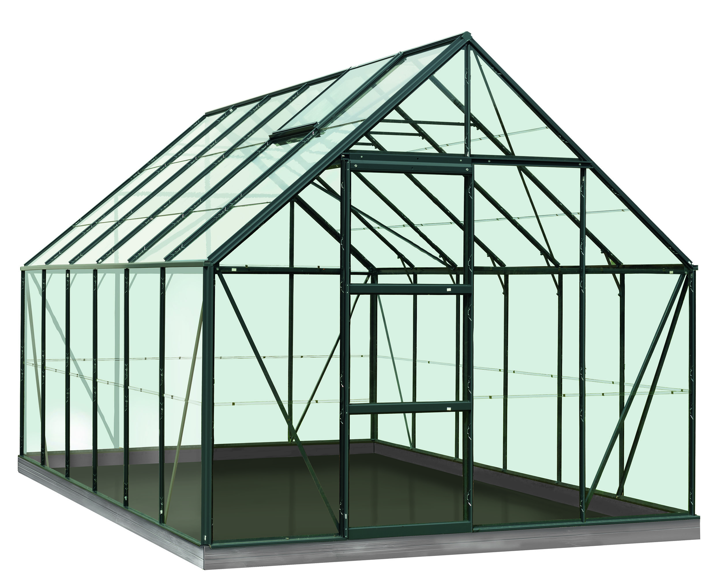 Serre Intro Grow - Oliver - 9.9m2 Groen Ral6009 - Veiligheidsglas 3mm