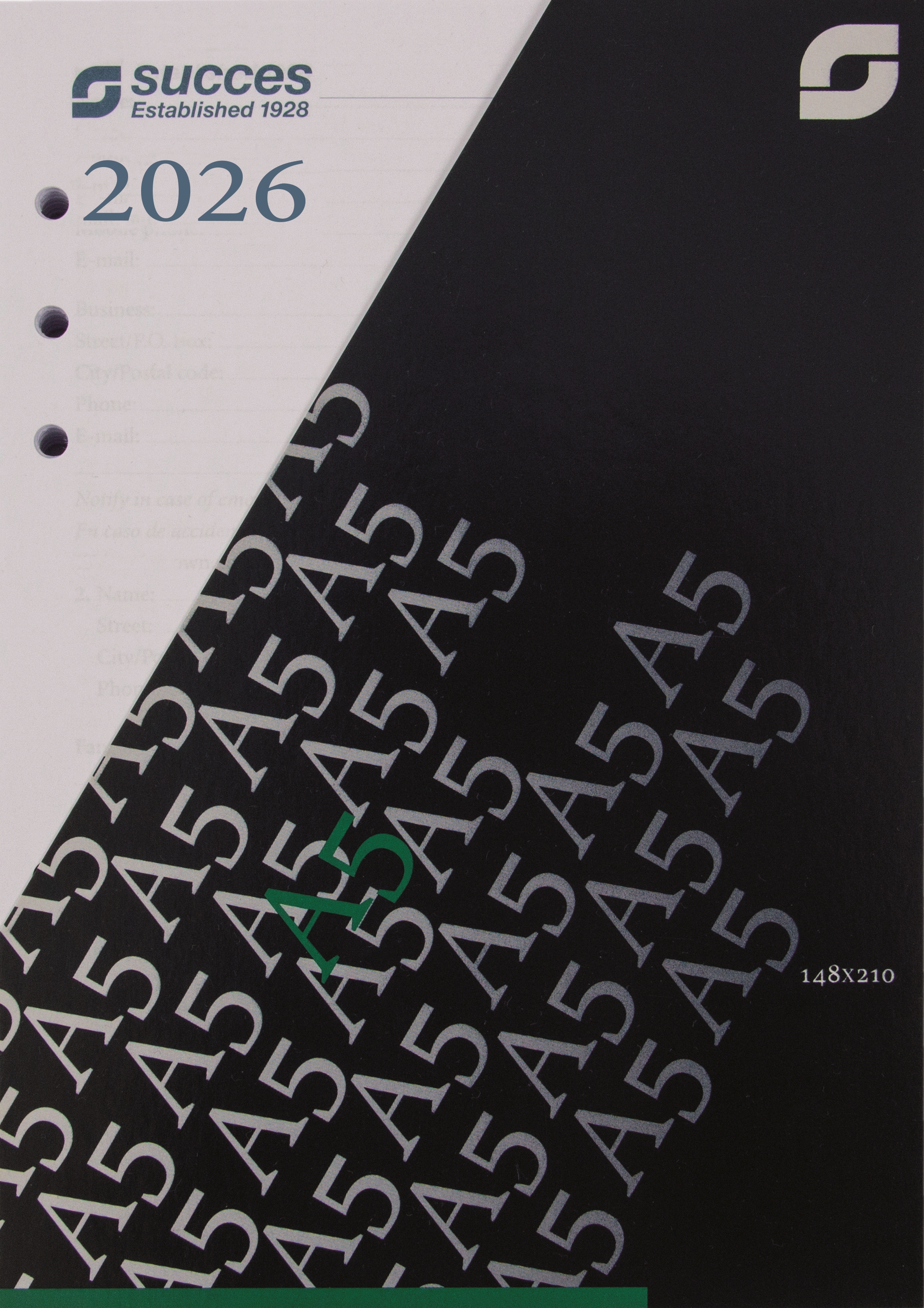 Succes Jaarinhoud 2026 A5 Executive 1dag/pag Internationaal Wit