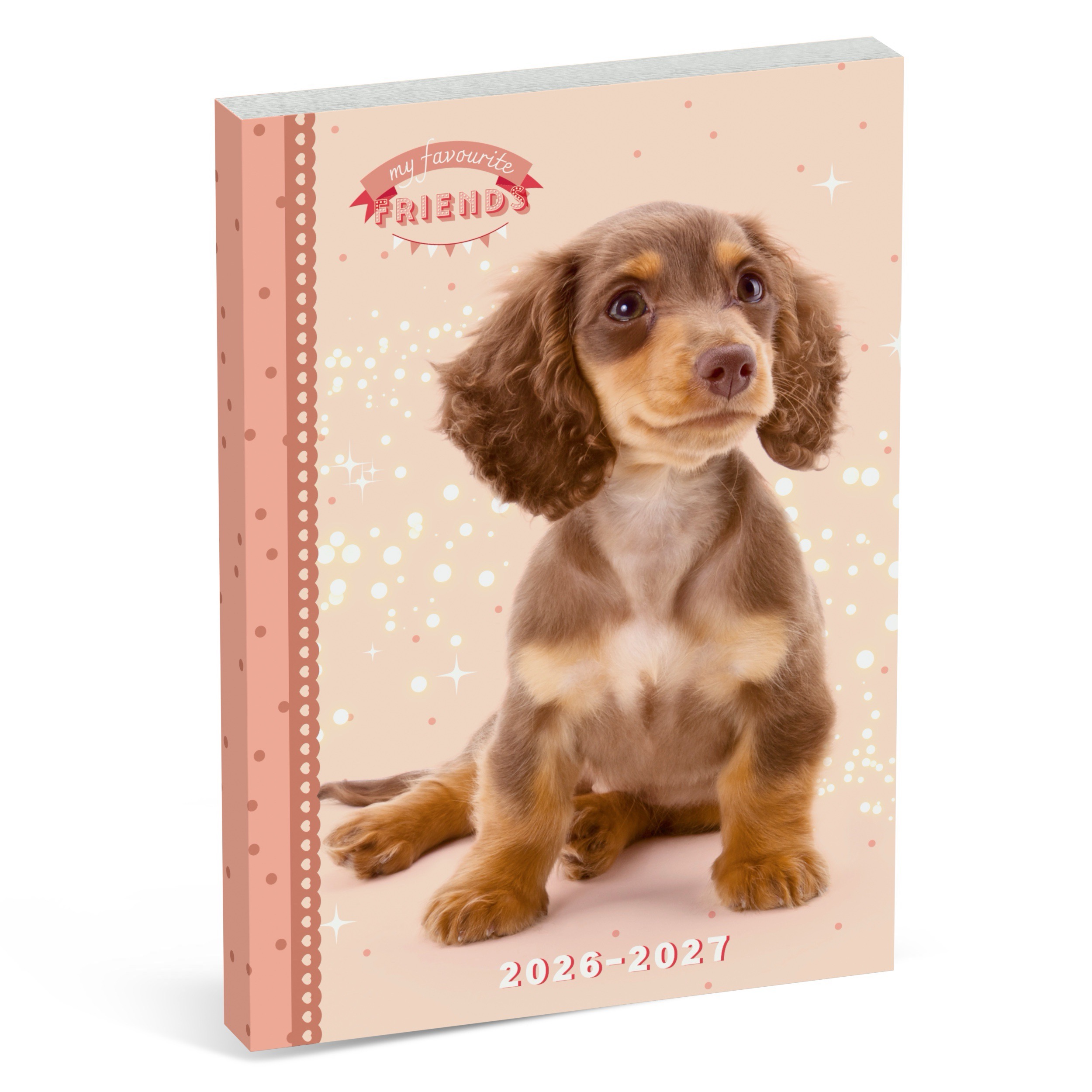 Capybara Schoolagenda 2026-27 Internationaal 1dag/pag Hond 12.5x17.5 cm